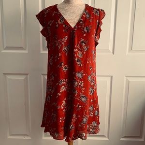 Joie Silk Floral Ruffle Sleeved Dress